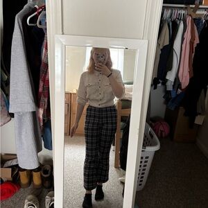 Plaid High-Waisted Pants